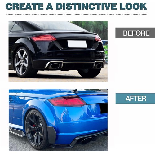 Fits Audi TT S-LINE TTS TT RS 16UP Carbon Fiber Rear Bumper Splitter Canard Fins - Picture 4 of 12