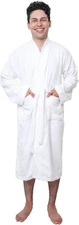 Bathrobe Men 100% Cotton Terry Cloth Robes Belt With Collar Pack 1,2,6 All Sizes