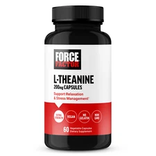 Force Factor L Theanine 200mg, Vegan, Non-GMO, L-Theanine Supplement, 60 Capsule