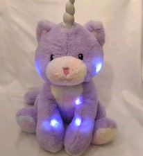 FAO Schwarz Glow Bright Kittycorn Plush Lights Sounds Purple Unicorn Rainbow Cat