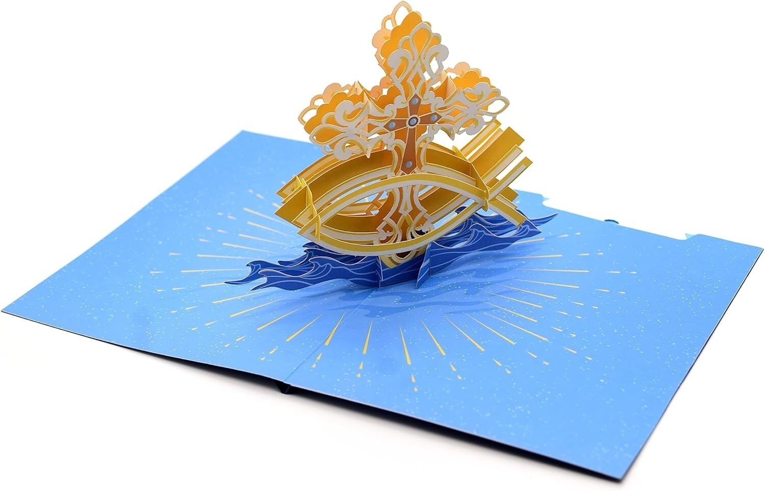 3D Pop Up Sagrado Cruz Tarjeta para Todos Ocasiones,Mejórate Pronto,Bautizo,