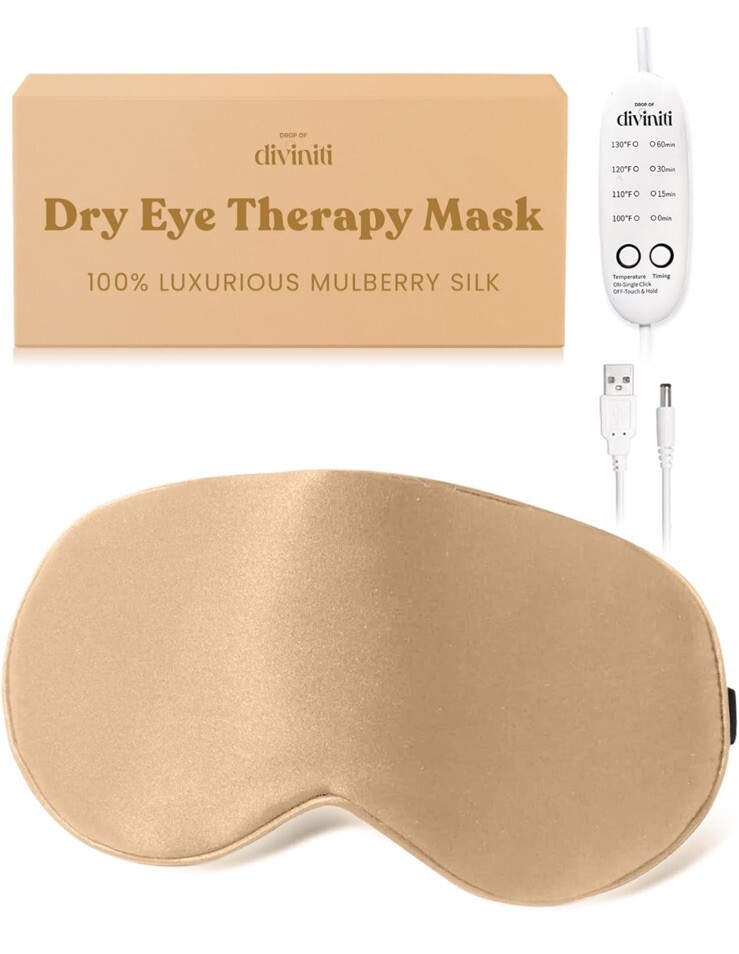 Heated Eye Mask for Dry Eye Relief | Self Care Warming Compress | Sinus Pressure-image