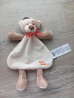 Ergee Kik Schmusetuch Kuscheltuch Schnuffeltuch Baby Teddy Orange NEU ETIKETT 
