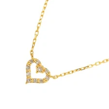 agete Diamond 0.04ct Necklace 18K YG Yellow Gold 750 90265654