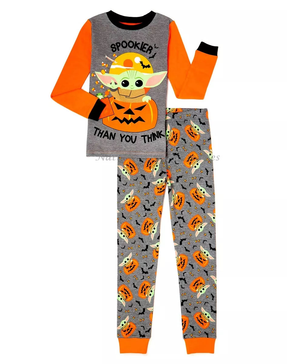 Baby Yoda HALLOWEEN Pajamas Boy s Girl s Size 4 6 8 10 Mandalorian Star Wars NWT