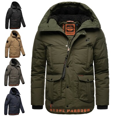 Stone Harbour Mens Jacket Warm Winter Quilted Parka Outdoor Coat ADMAROO