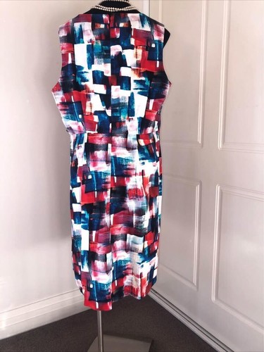 Basque Designer Women's Dress Size 18 Multicoloured Geometric Sleeveless - Picture 7 of 7