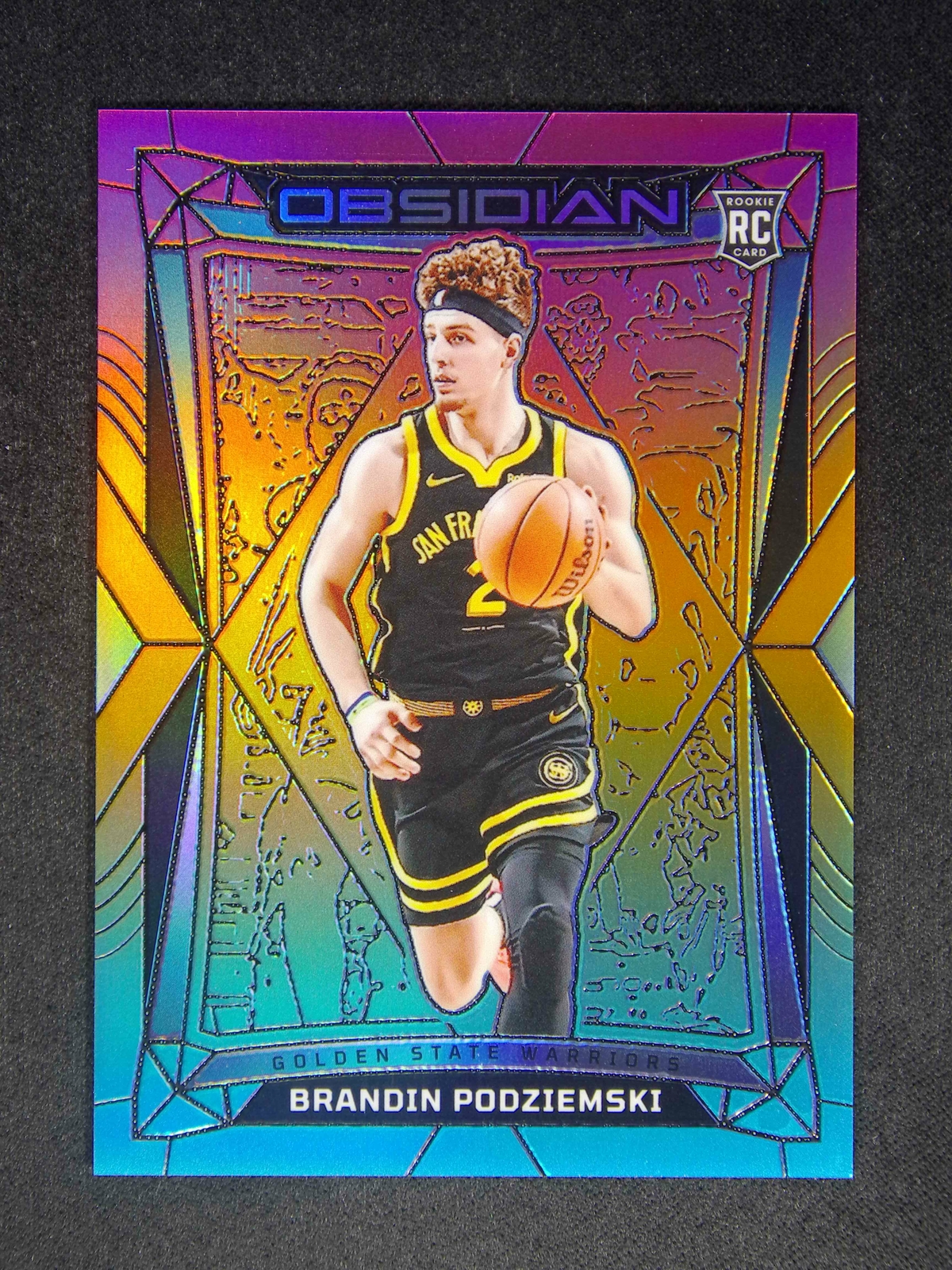 2023-24 Panini Obsidian Brandin Podziemski #95 RC Rookie Neon Flood