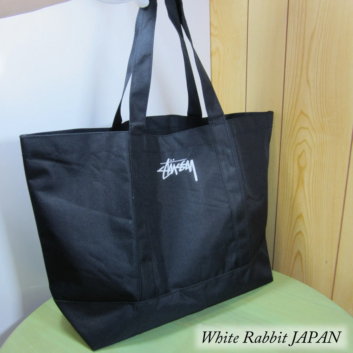 Stussy tote bag best sale black