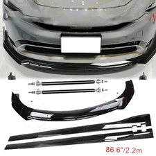 Front Bumper Lip Splitter Spoiler Side Skirts Body Kit For Toyota Prius 11-22