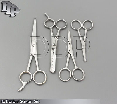 4x Barber Scissor Set Hair Cutting Thinning Trim Beard Mustache Nose BTS-145