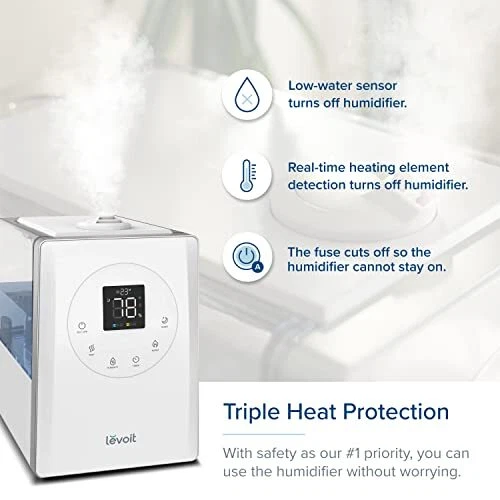 LEVOIT Humidifiers for Bedroom Large Room Home, Smart Wifi Alexa Control, 6L Top - Image 2 of 4