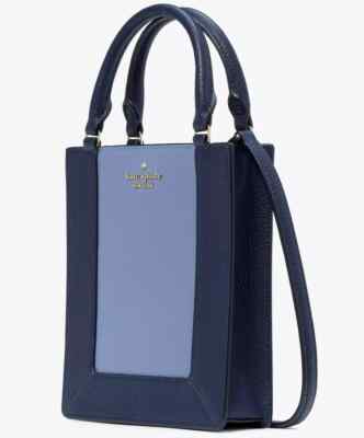 Kate Spade Lena Mini Tote Navy Blue Leather Bag KI885 Purse NWT