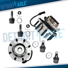 4WD 6pc Front Wheel Bearing Hubs Ball Joints Kit for Ford F-250 F-350 Super Duty