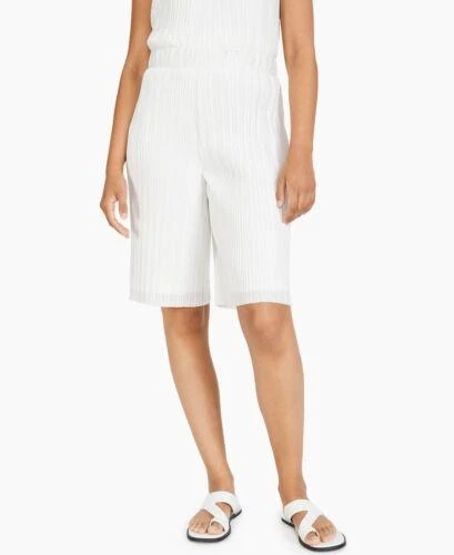 Precio de venta sugerido por el fabricante $60 Alfani pantalones cortos plisados de tiro alto talla L nuevos sin etiquetas Foto 3 de 3