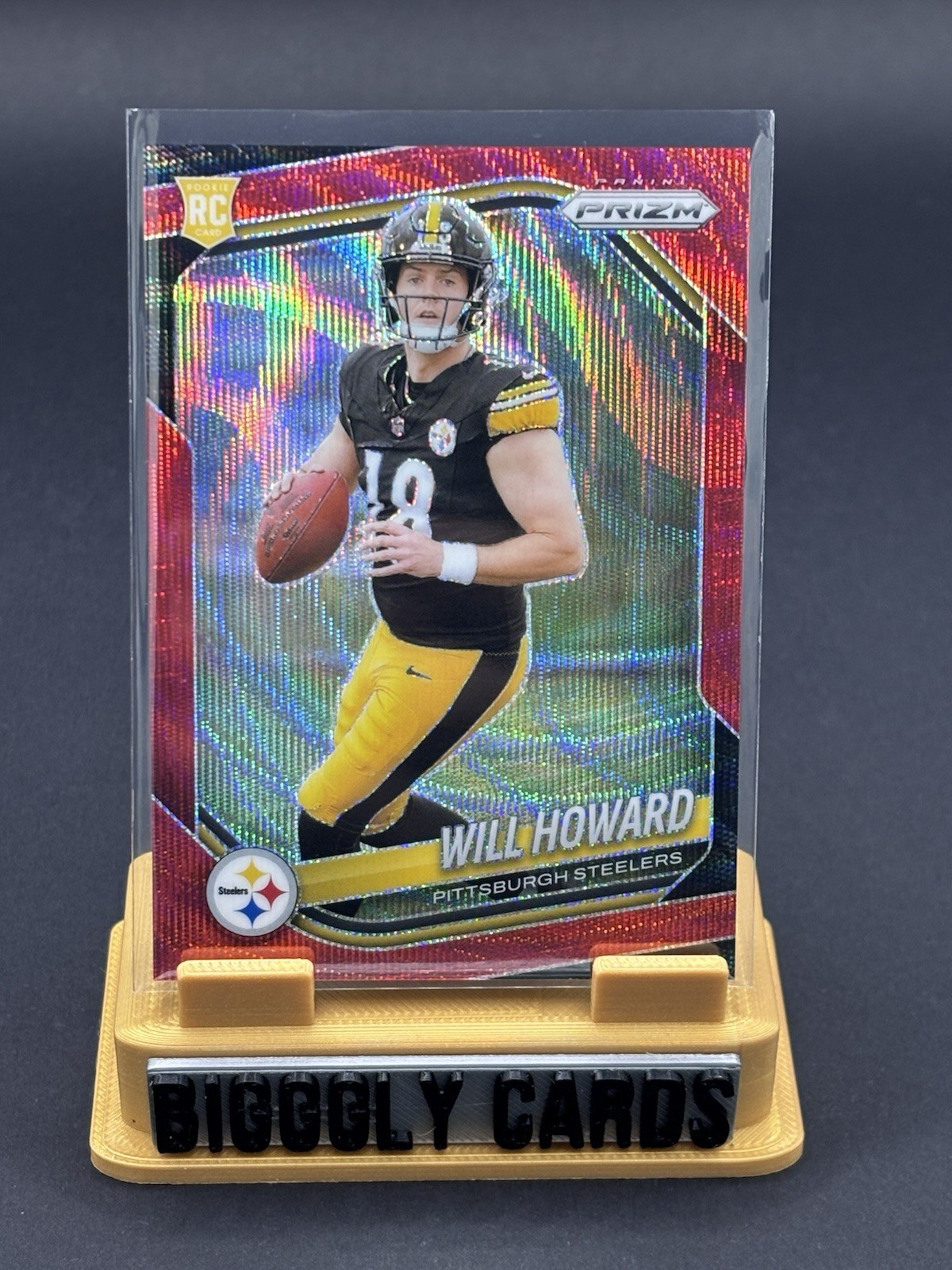2025 Panini Prizm Rookie Will Howard Red Wave /149 Steelers RC