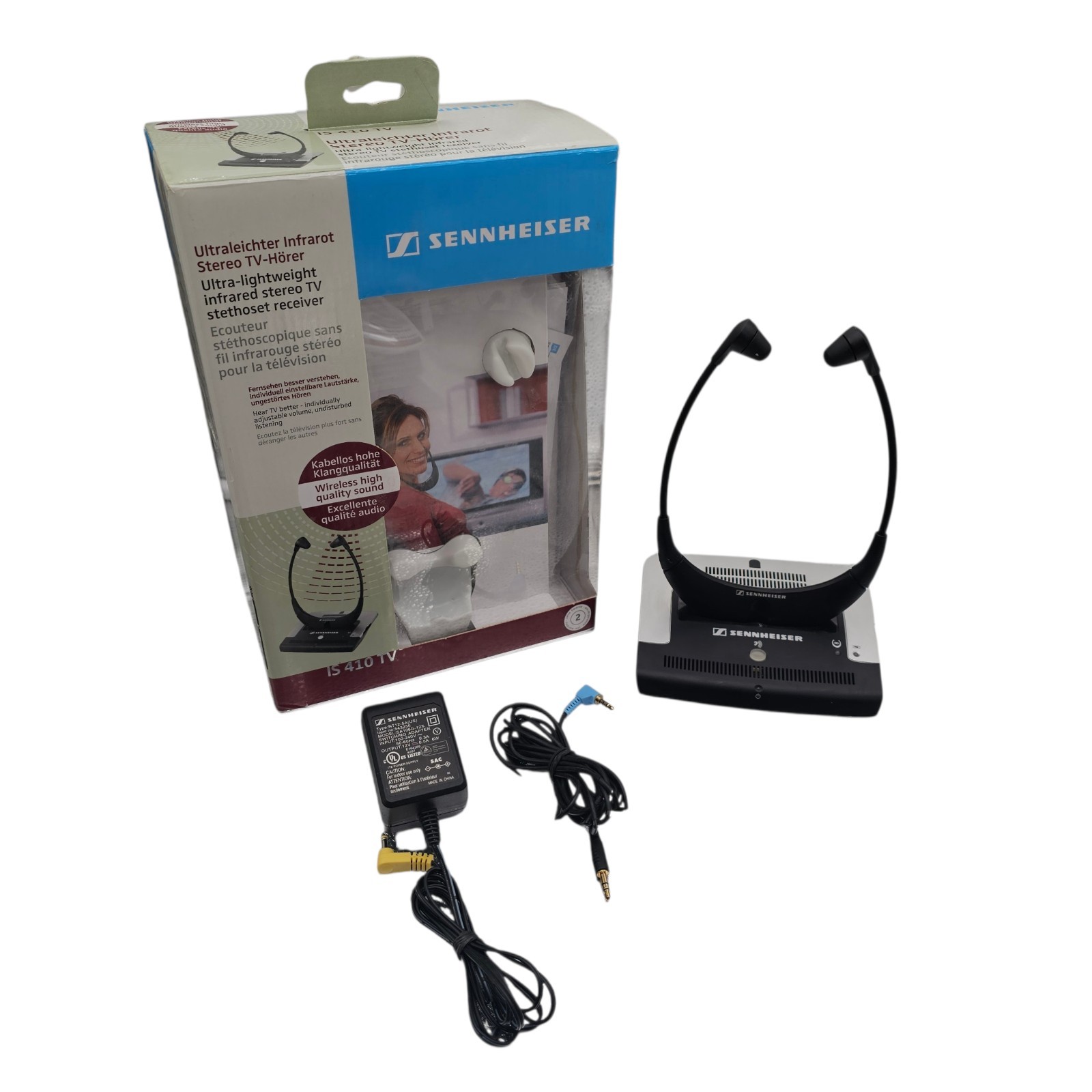Wireless TV Headphones Sennheiser IS 410 TV Infrared Stereo Stethoset Receiver