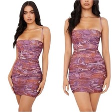House of CB Ella Swirl Ruched Bodycon Club Cocktail Mini Dress size XS