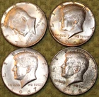 1967, 1967, 1967 & 1968-D Kennedy Half Dollars