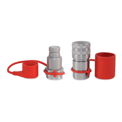 3/4  Flat Face Hydraulic Quick Couplers Set - 1  SAE Thread