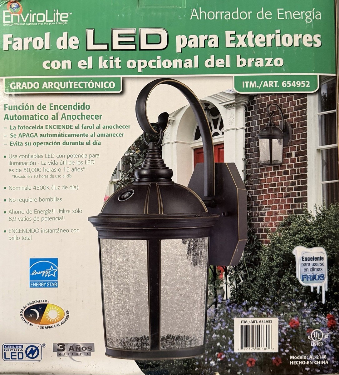 NEW EnviroLite Lighting Outdoor Energy Saving LED Wall Lantern AL