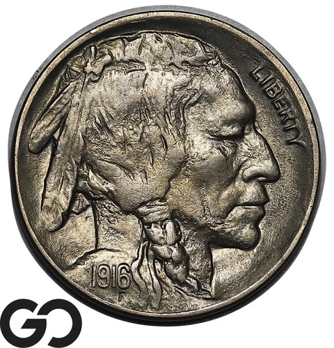 1916-D Buffalo Nickel, Beautiful Gem BU++ Tough Denver Issue