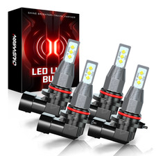 9005/9006 LED Headlights Kit Combo Bulbs 6500K High/Low Beam Super White Bright
