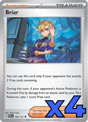 4x Briar 100/131 Sv: Prismatic Evolutions PLAYSET x4 - Pokemon TCG - NM