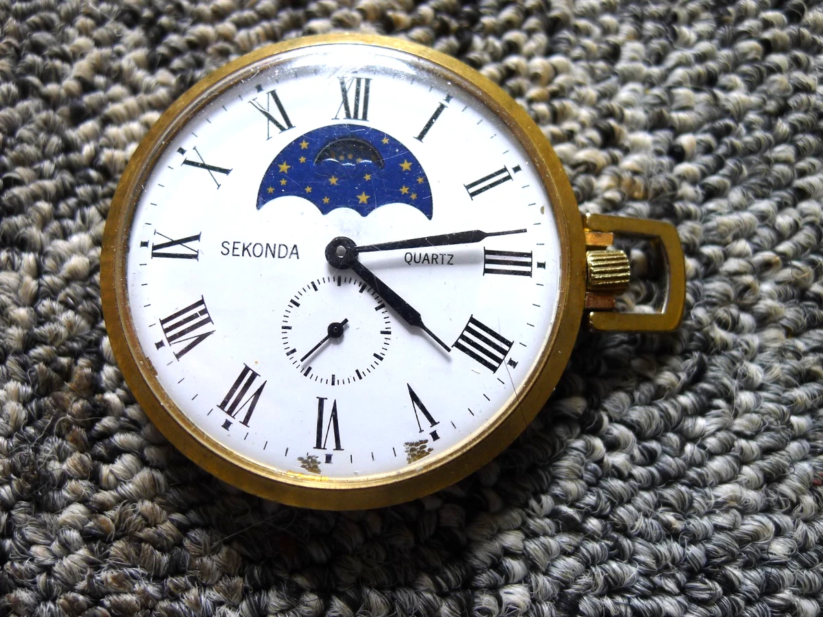 Reloj Bolsillo Sekonda Slim 43mm Qtz Cuadrado Lunar Chapado en Oro... . GWC