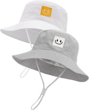 Baby Sun Hat Smile Face Toddler Boys Girls Bucket Hat 0-5 Years Kids UPF 50 Sun