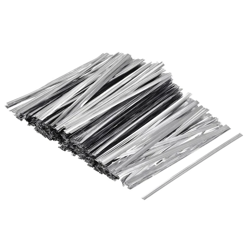 Foil Twist Ties 4.5" Plastic Closure Tie for Bread, Candy Silver Tone 750pcs