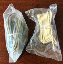 Two 20 ft Ivory/ GrayTelephone Modular Line Cord Phone Cable Extension RJ11