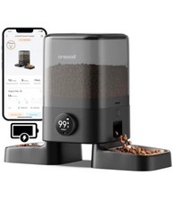 oneisall Cordless 2.4Ghz WiFi Automatic Cat Feeder for 2 Cats