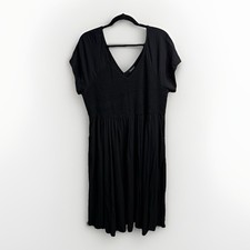 Torrid Size 3 (3X) Textured Knit Skater Dress Black Fit & Flare Short Sleeve