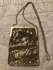 Vtg 1940's Walborg Gold Mesh Party Handbag Purse Made in USA Excellent
