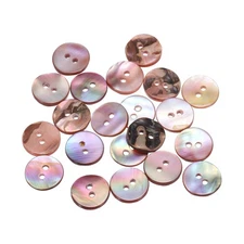 20Pcs Natural Pearl Shell Button, 12mm 2 Hole Mother of Sewing Button, Purple
