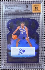2020-21 Panini Crown Royale Tyrese Maxey RC Rookie Auto Blue BGS 9 SP 32/75