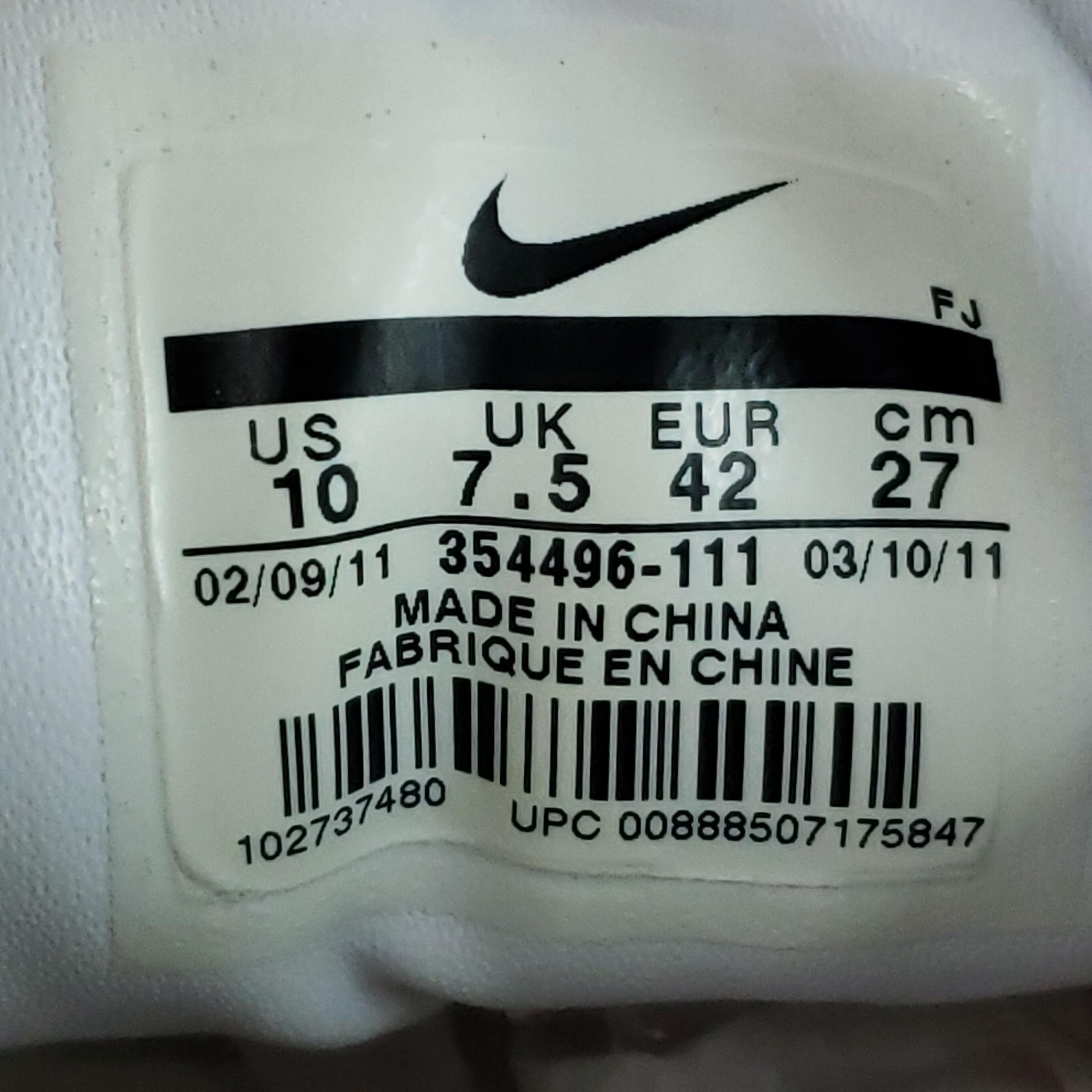 Nike Sweet Classic Shoes Womens Size 10 White Casual Sneakers 354496-111 thumbnail 12