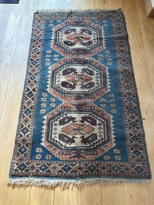 Teppich Rug Handgefertigt Wolle Vintage Wohnzimmer Orientalisch 3ft 4 x 5ft 10