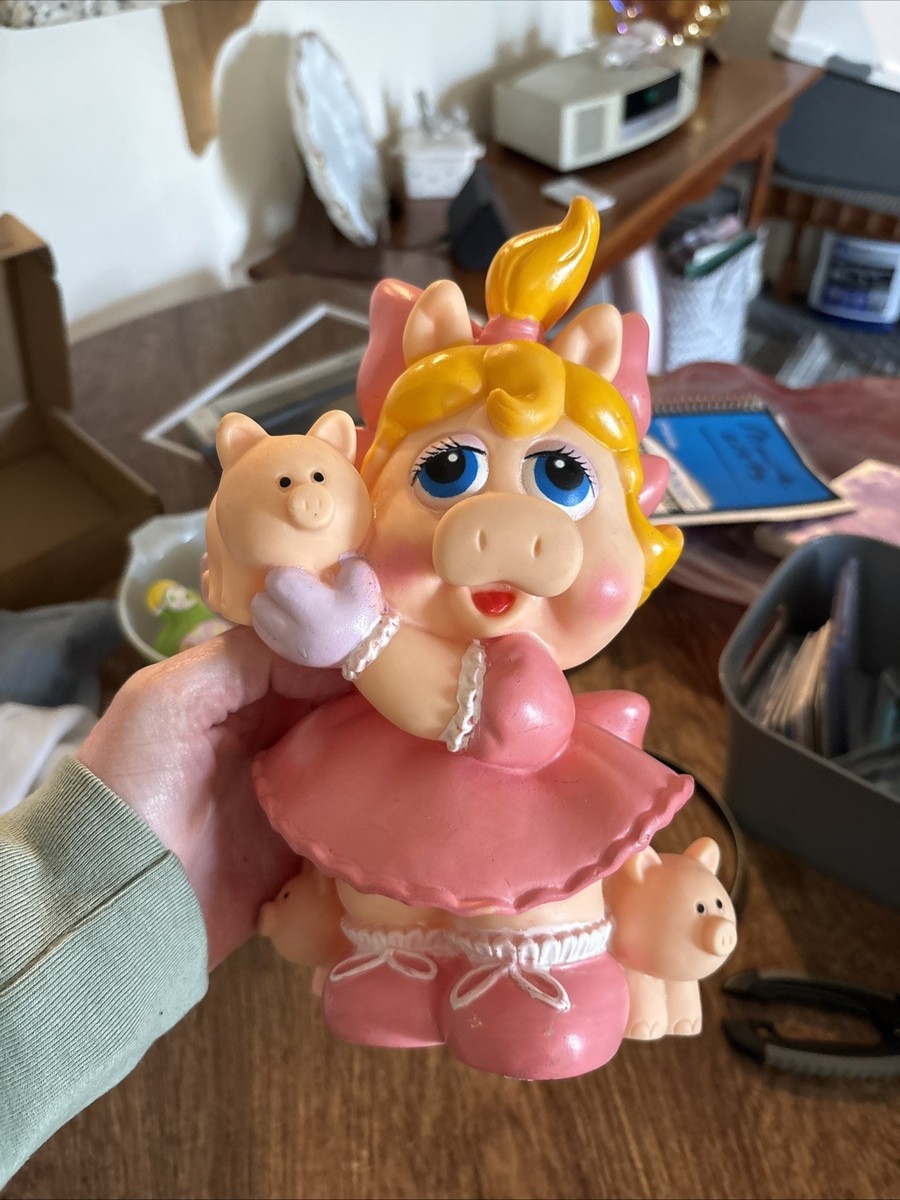 Rare Vtg 1989 Henson Illco Toys Miss Piggy vinyl Coin Bank 9