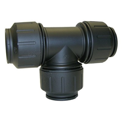 Speedfit 1 Inch CTS Union Tee, Push to Connect Plastic Plumbing Fitting, Blac...