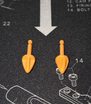 3D Printed Missile Set For Transformers E-hobby G1 Sunstorm Seeker Orange PLA 