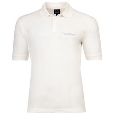 Image of A X Armani Exchange Mens Polo Shirt - Button Row, Logo, Pique, Cotton