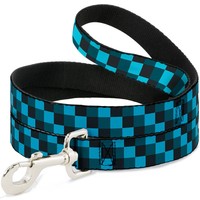 "Dog Leash Checker Trio Baby Blue/Black/Turquoise Narrow 0.5\" (Us Import)"