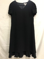 Shomi by Miller Shor Dress 12 - Black - Lined - Zipper in Back padded shoulders