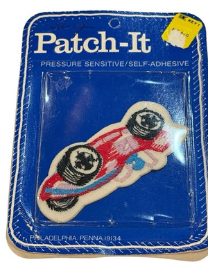 #ad Vtg Patch It Race Car Patch Pressure Sensitive Self Adhesive NIP 1970s NOS $11.89
