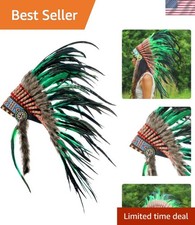 Feather Headdress - Indian Chief Headpiece Costume for Party Indian Headdre...