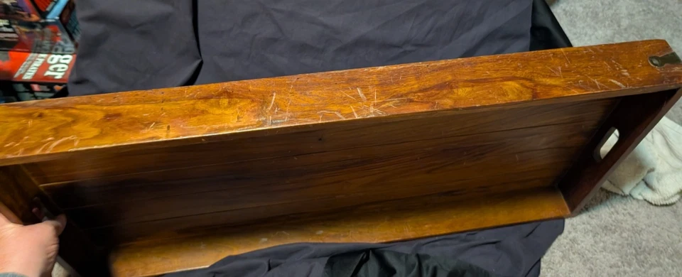 "30"x"14” Solid Wooden Decorative Tray-Metal Corner Accents-Very Large - Image 4 of 4