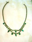Choker Necklace With Green Rhinestones 15 In. KJ — photo 1