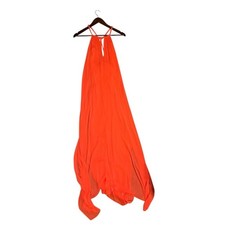Alice + Olivia Jaelyn Braided Halter Maxi Dress Orange Medium Summer Tangerine